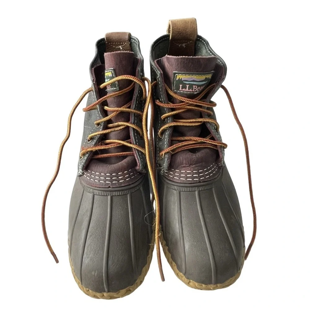 LL Bean Kids Bean Boots Dark Brown Leather Size 6